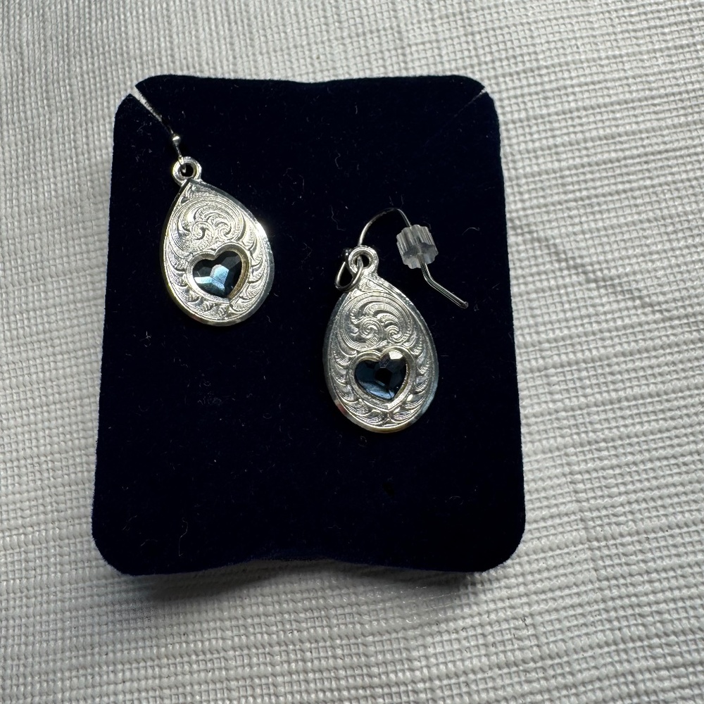 Montana Silversmiths Silver and Blue Teardrop Earrings